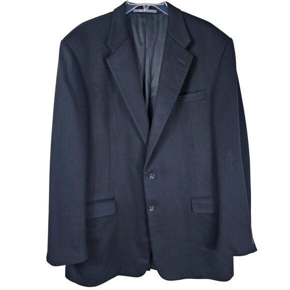 Hickey Freeman Madison 100% Cashmere Sport Coat Blazer 46L Black Quiet Luxury - Picture 1 of 14